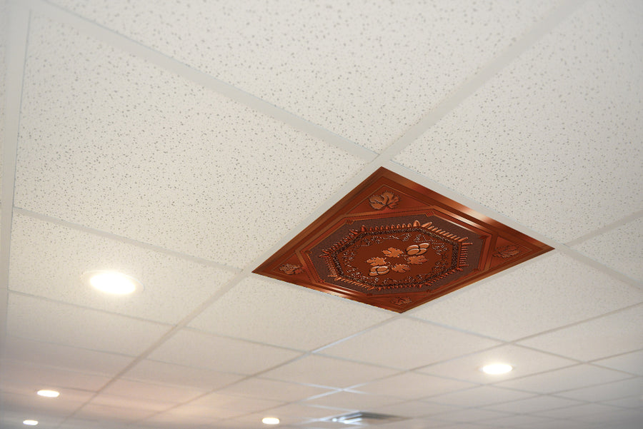Copper Drop Ceiling Faux Copper Drop Ceiling Tiles | Shelly Lighting