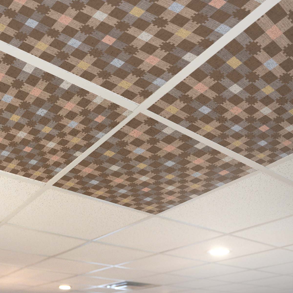 Plaid Check Pattern P1011 Ceiling Tile – ceilingscenes