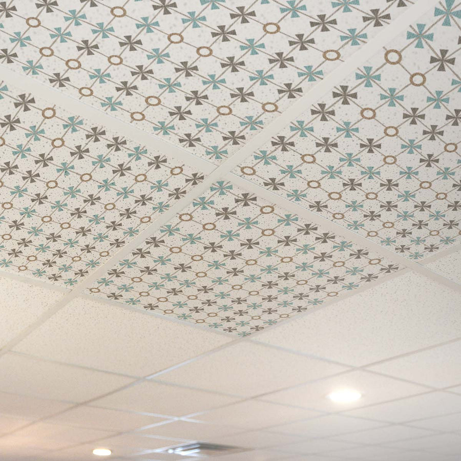 Azulejo de techo a cuadros con patrón de círculos P283