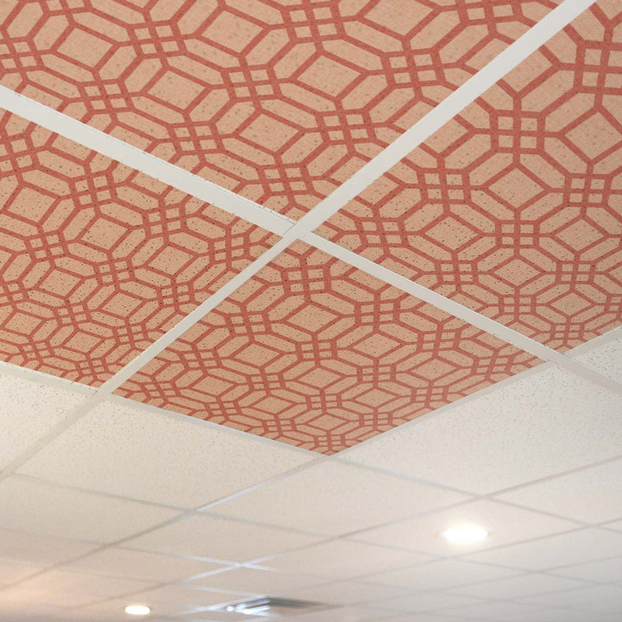 Azulejo de techo con patrón cuadrado de celosía P599